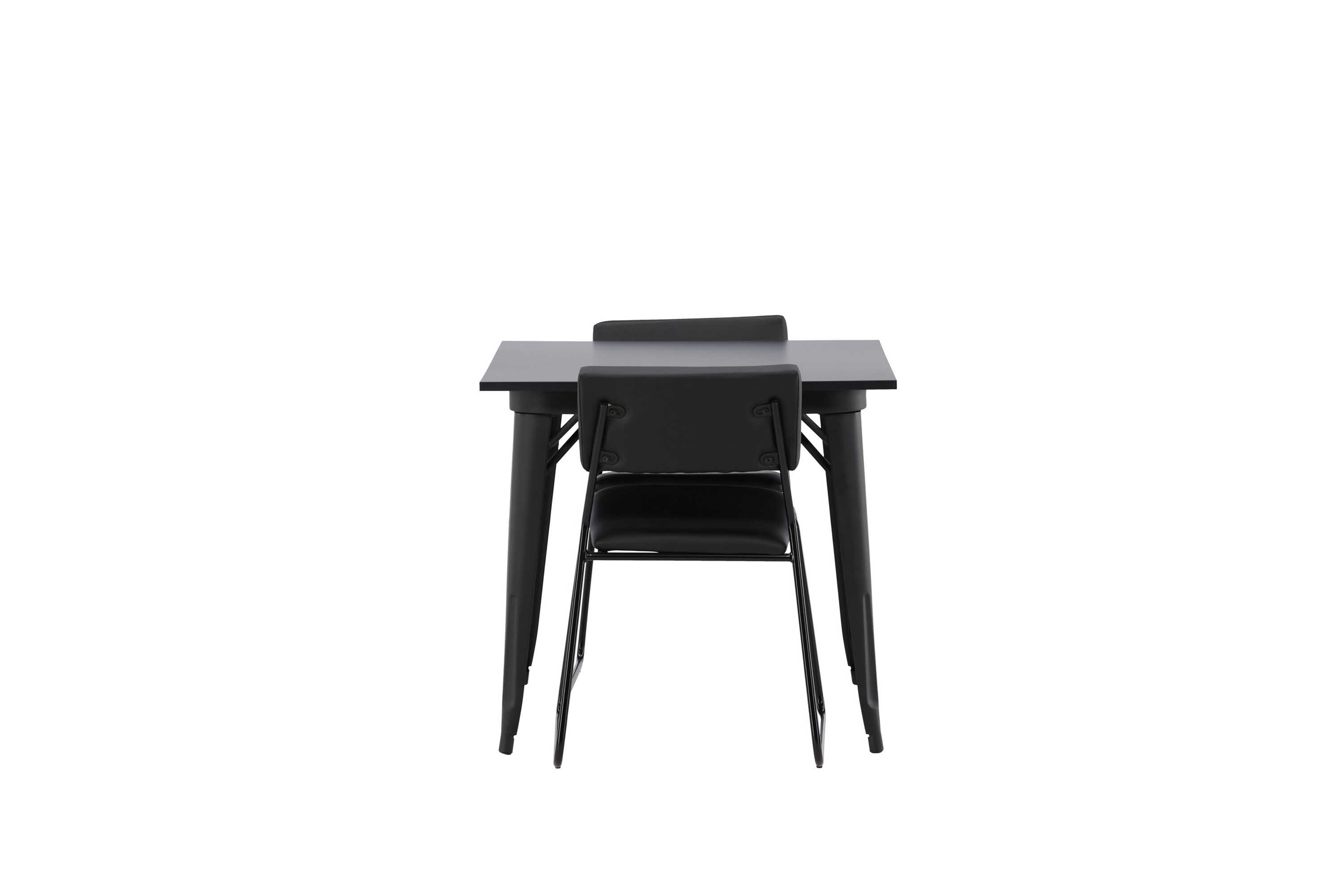 Venture Design Tempe & Kenth matgrupp Svart/svart 2 stolar & bord 80 x 80 cm