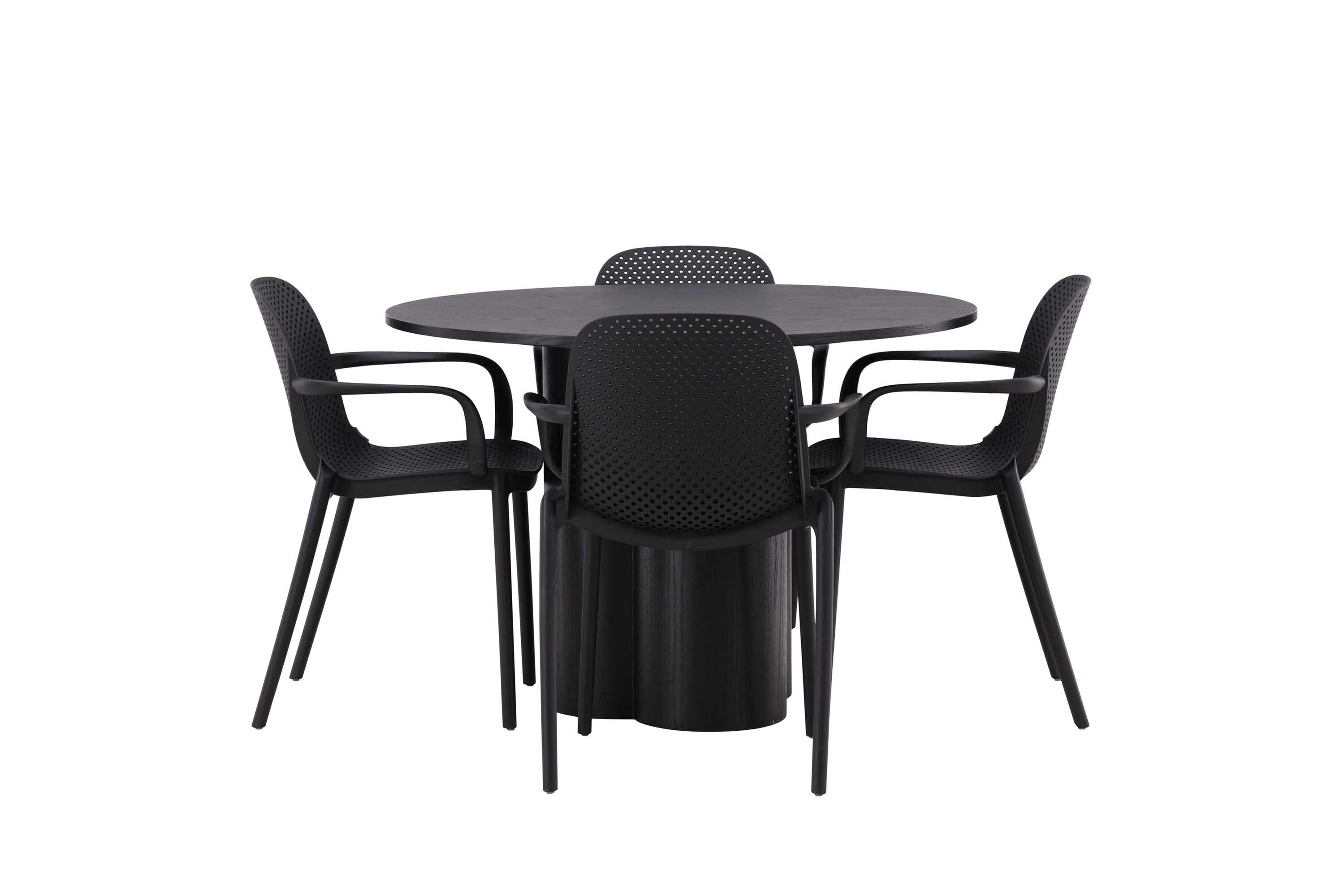 Venture Design Olivia & Baltimore matgrupp Svart/svart 4 stolar & bord 110 cm