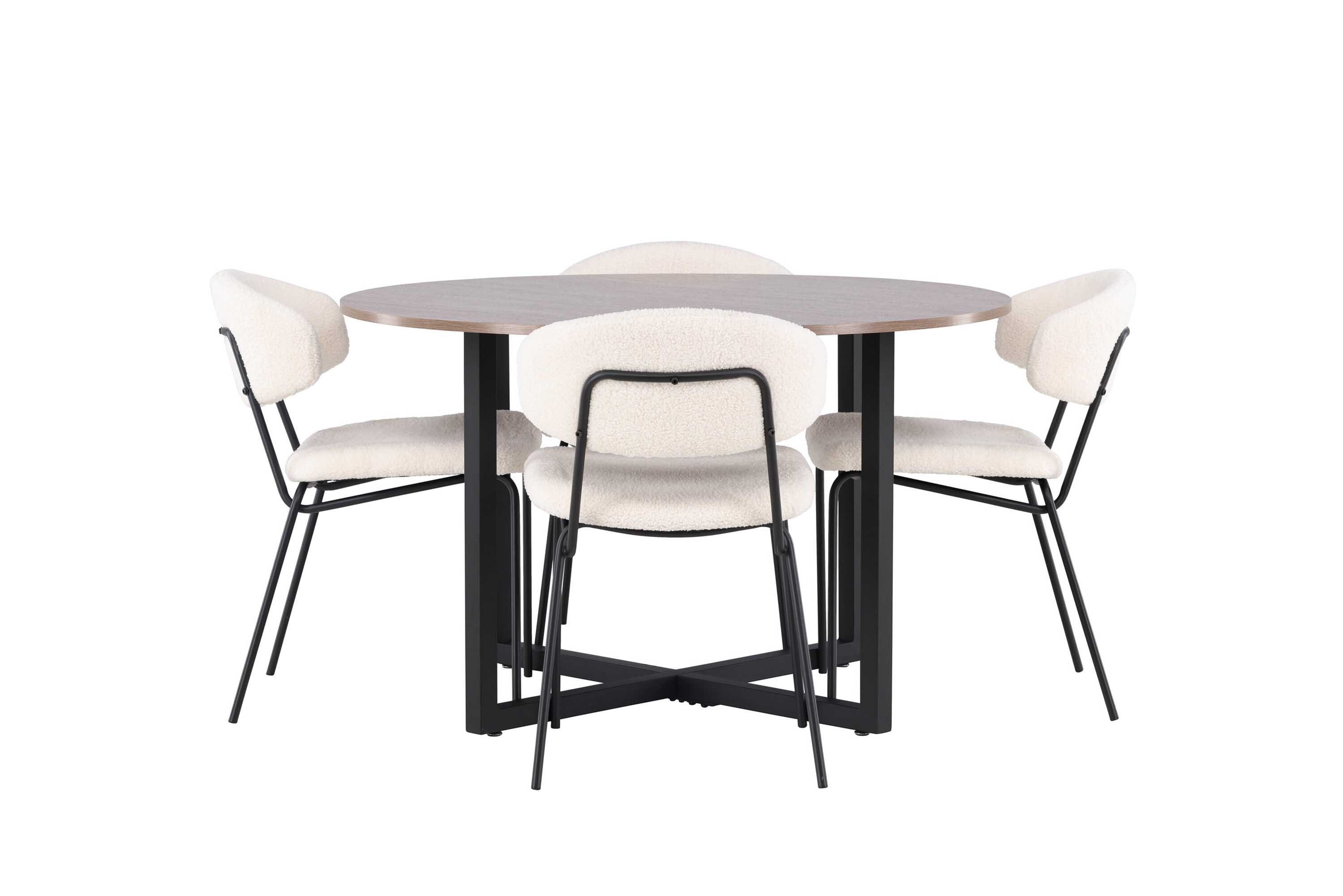 Venture Design Durango & Chico matgrupp Vit/valnöt 4 stolar & bord 120 cm
