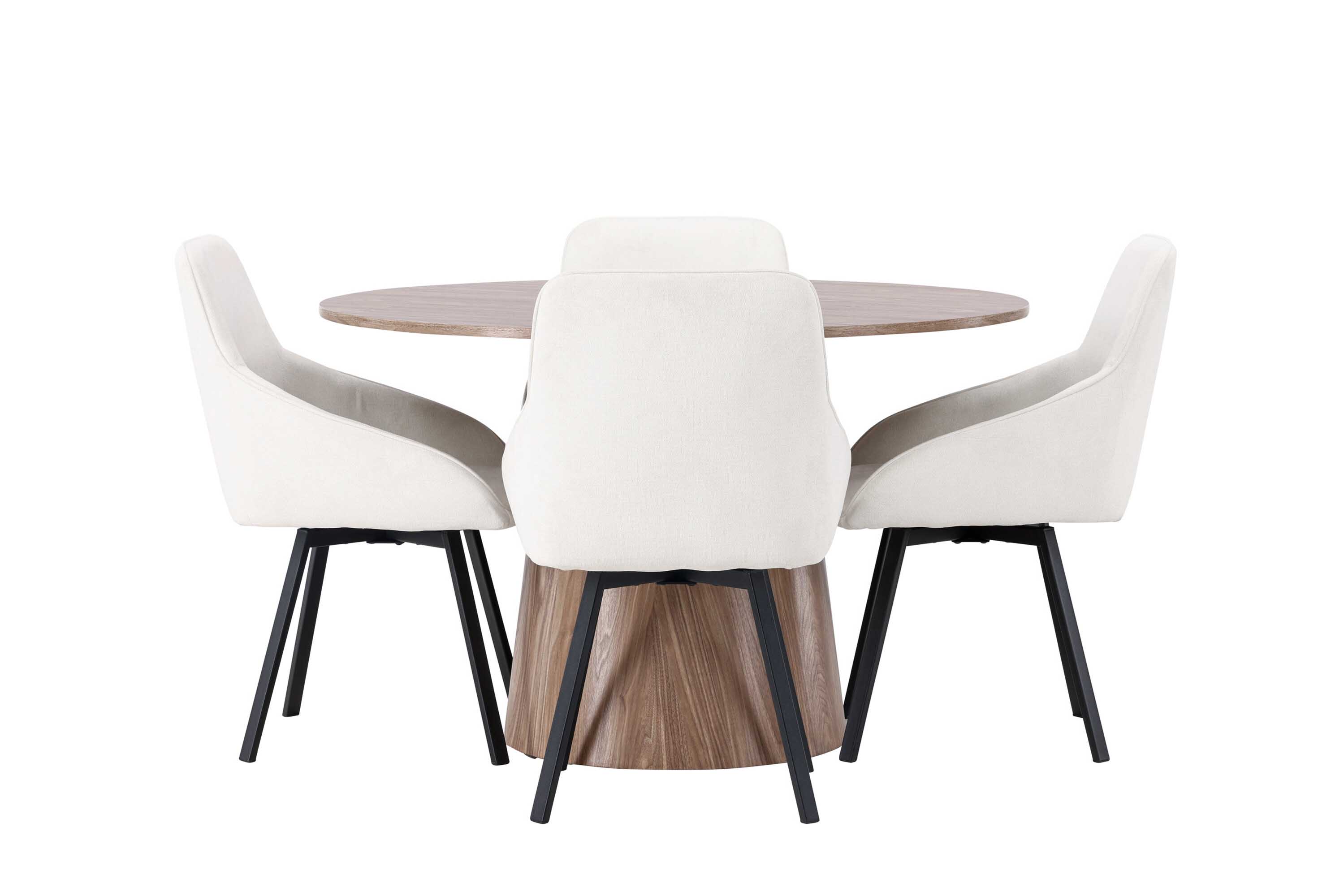 Venture Design Lanzo & Rosie matgrupp Beige/natur 4 stolar & bord 120 cm
