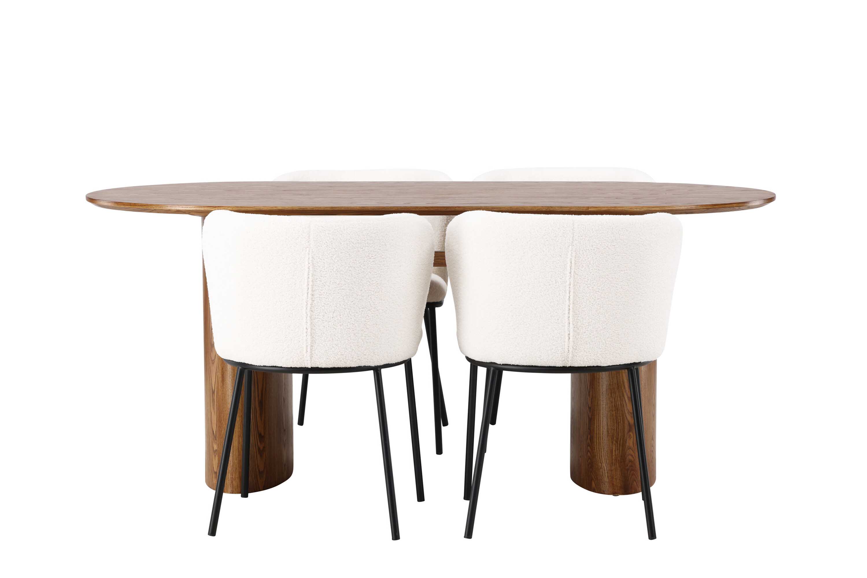 Venture Design Isolde & Edina matgrupp Vit/natur 4 stolar & bord 180 x 90 cm