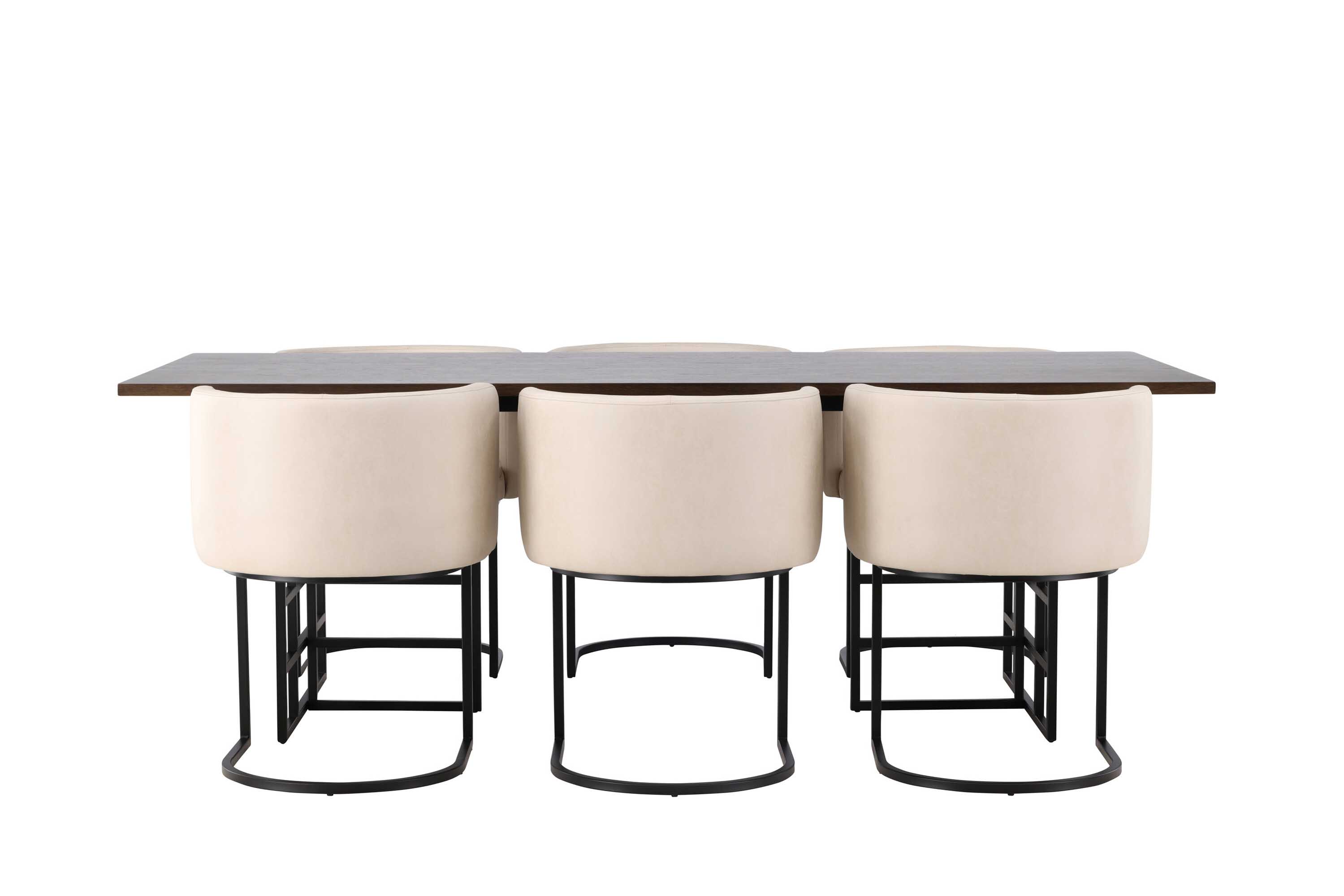Venture Design Ystad & Simrishamn matgrupp Beige/mocca 6 stolar & bord 220 x 100 cm