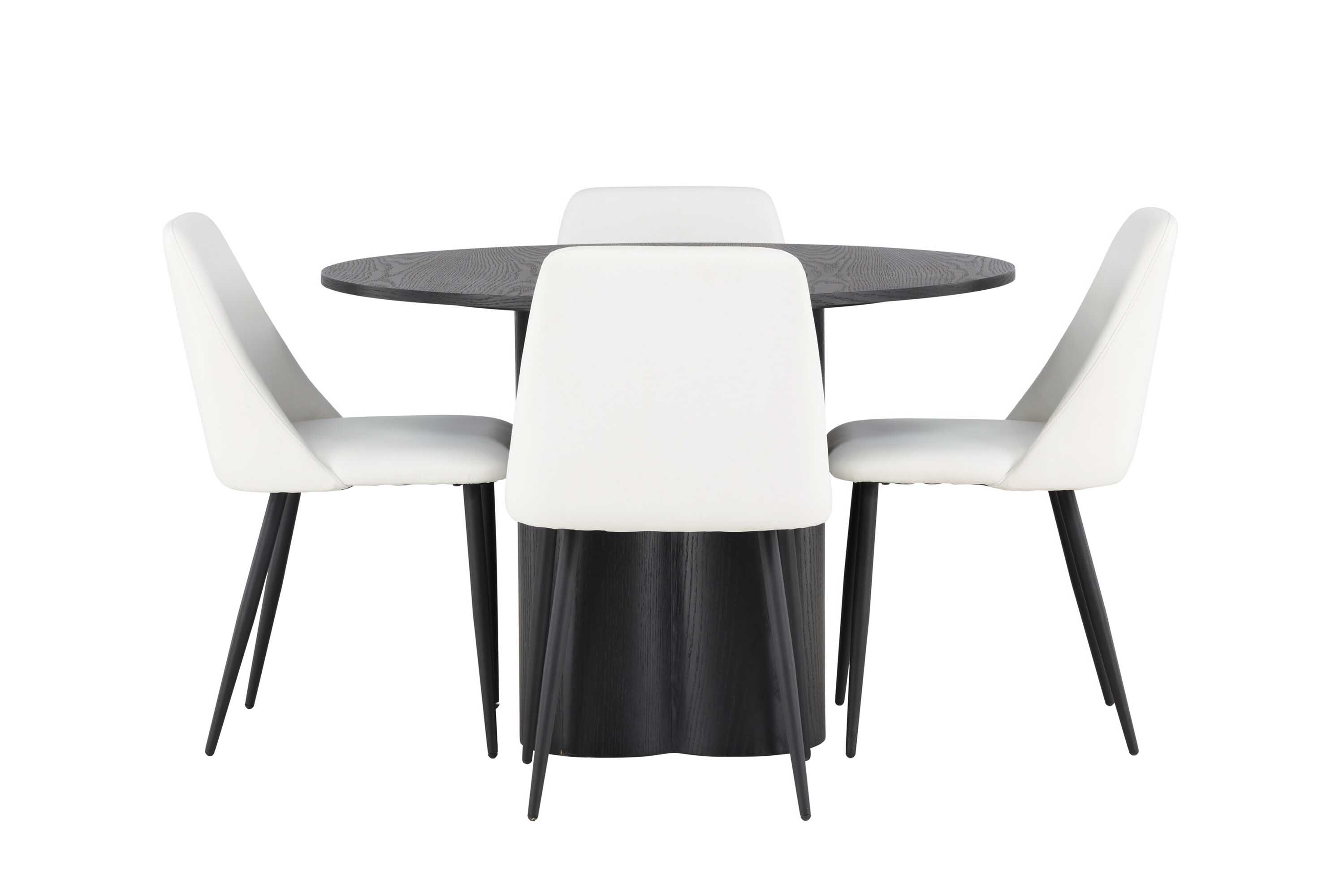 Venture Design Olivia & Night matgrupp Vit/svart 4 stolar & bord 110 cm