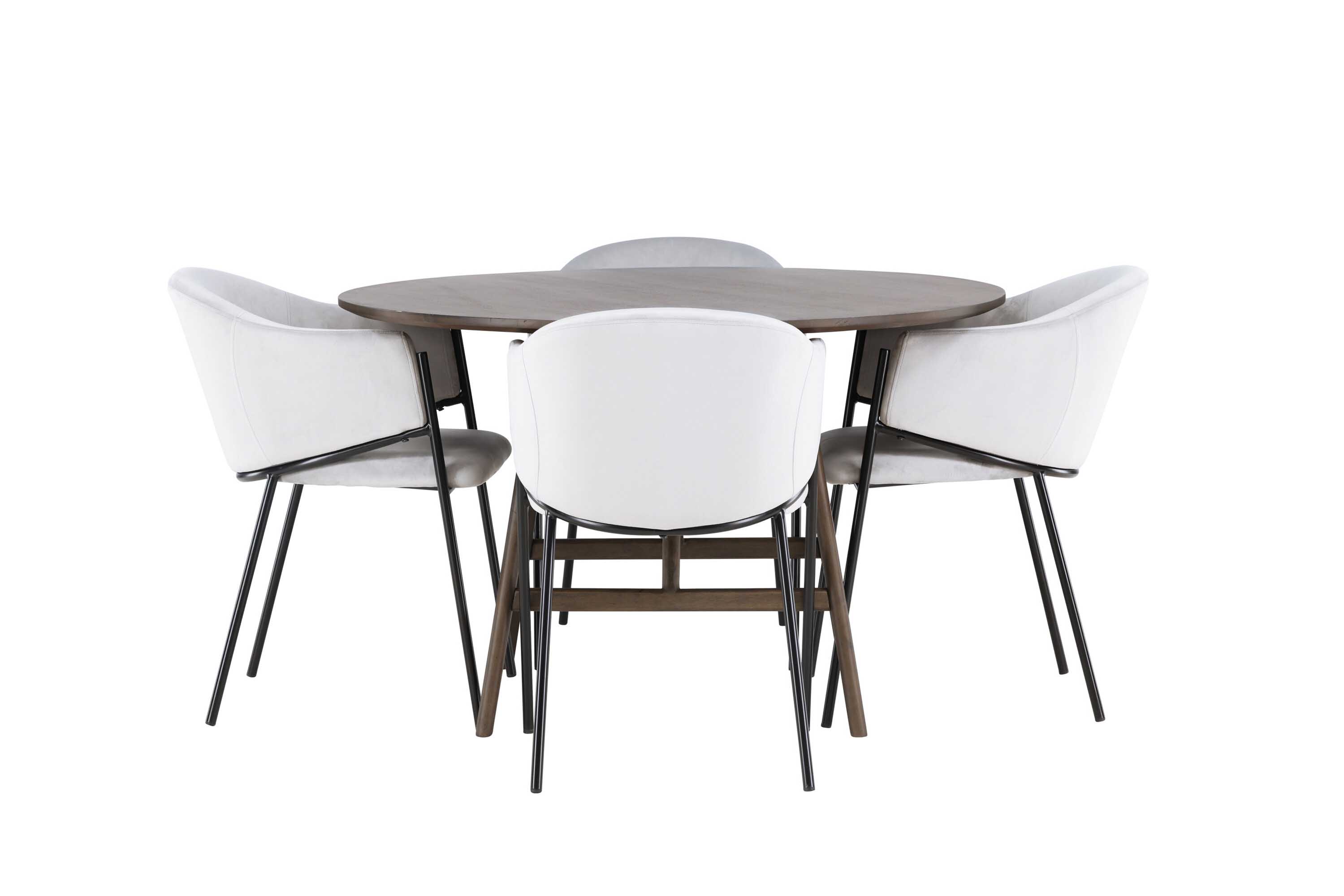 Venture Design Kaseindon & Evelina matgrupp Grå/mörkbrun 4 stolar & bord 100 cm