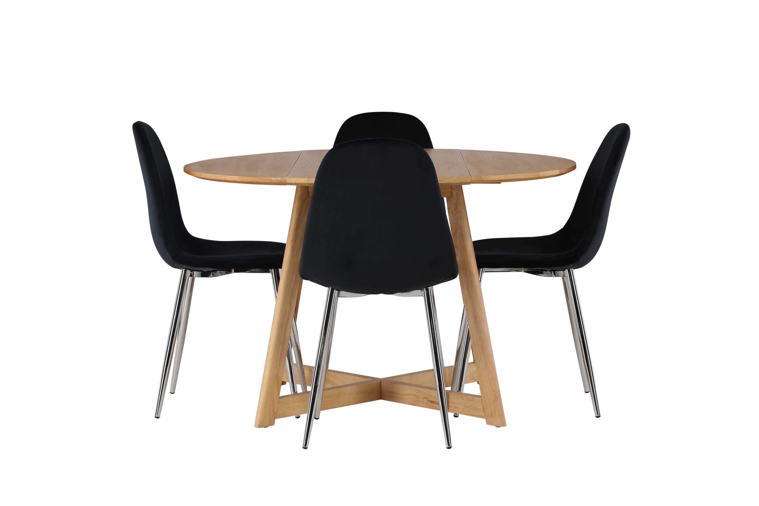 Venture Design Yadikon & Polar matgrupp Svart/brun 4 stolar & bord 120 cm