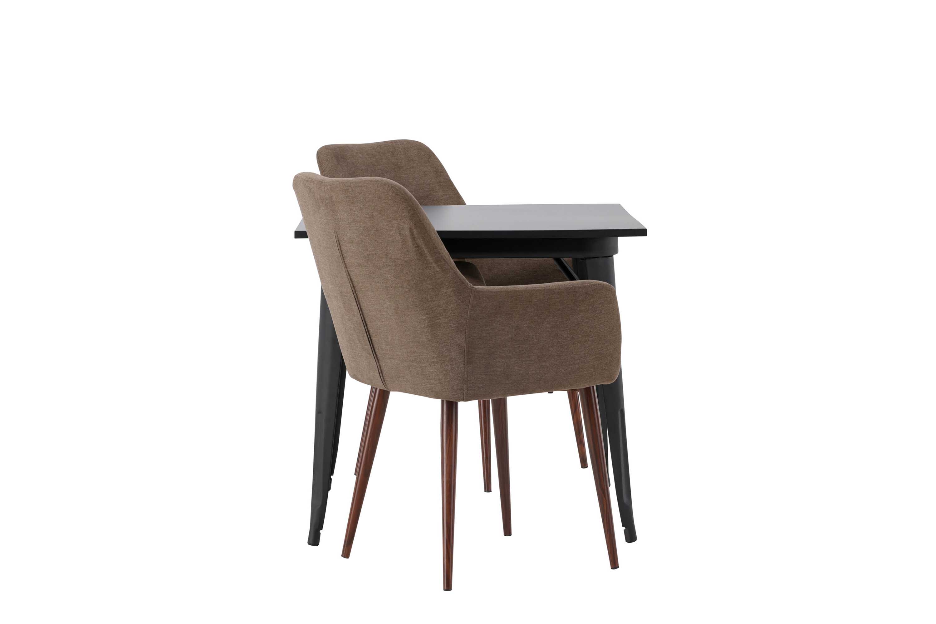 Venture Design Tempe & Tomorrow matgrupp Brun/svart 2 stolar & bord 80 x 80 cm