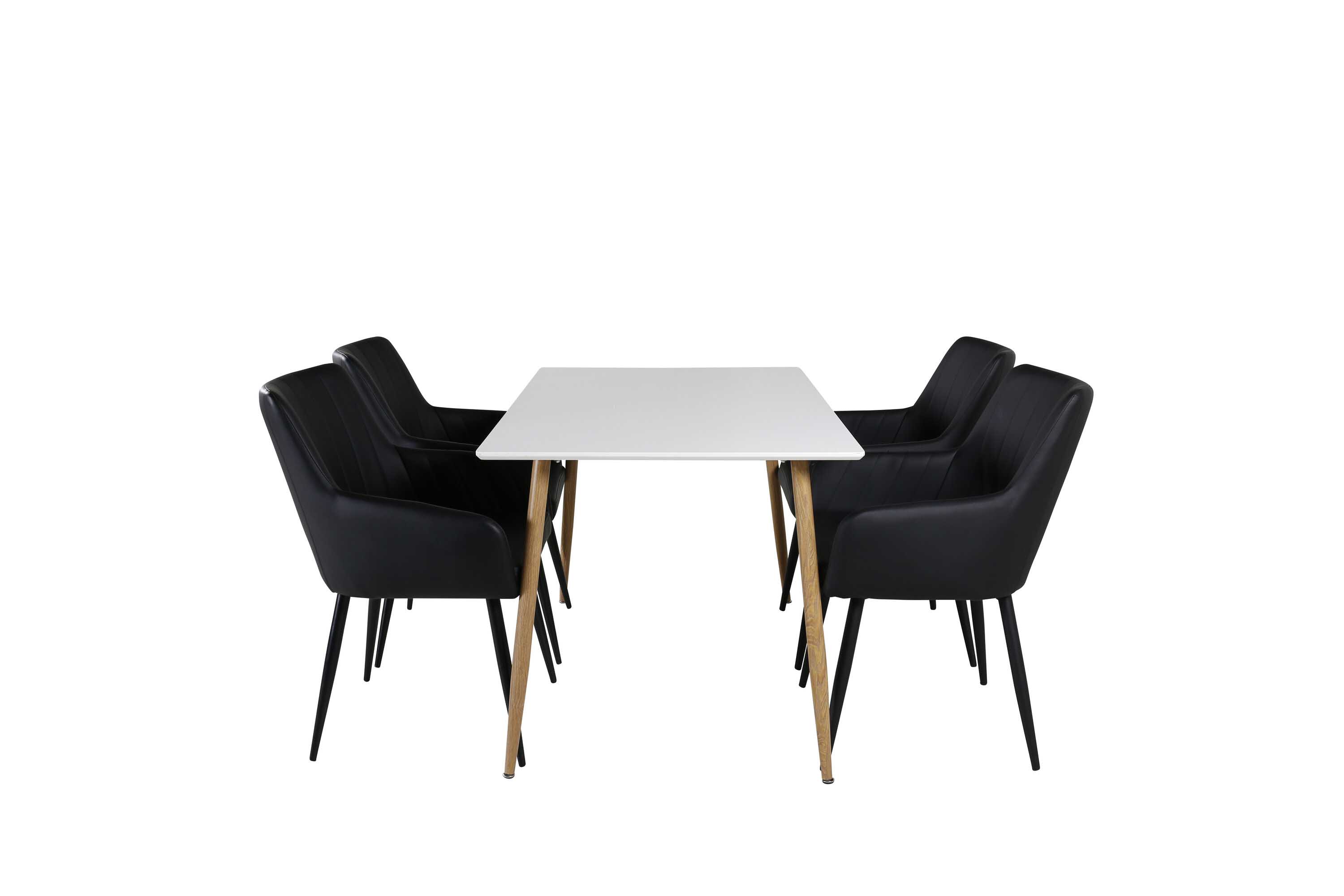 Venture Design Polar & Comfort matgrupp Vit/svart 4 st stolar & bord 120 x 75 cm