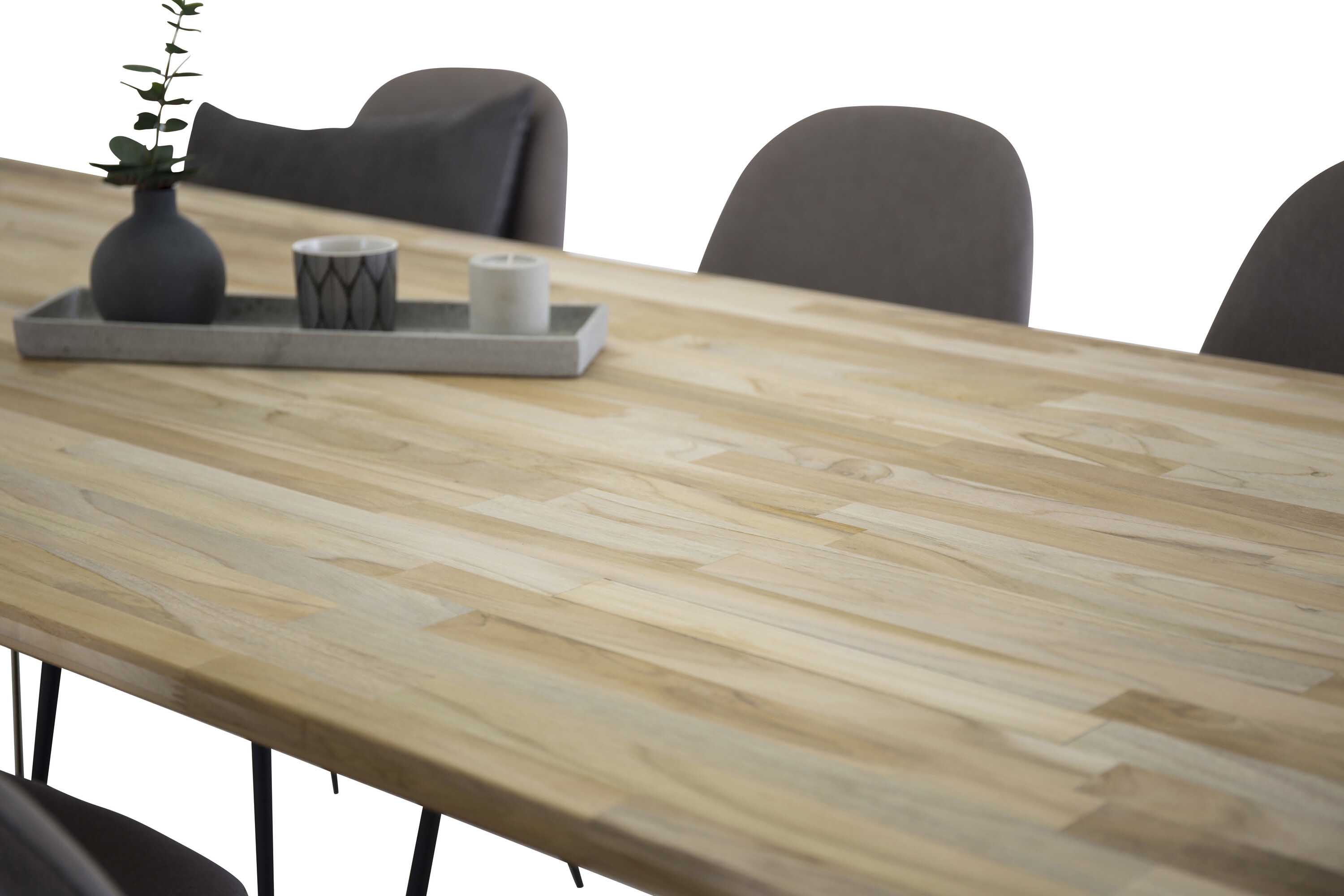 Venture Design Bali & Polar matgrupp Natur/grå 6 st stolar & bord 200 x 90 cm