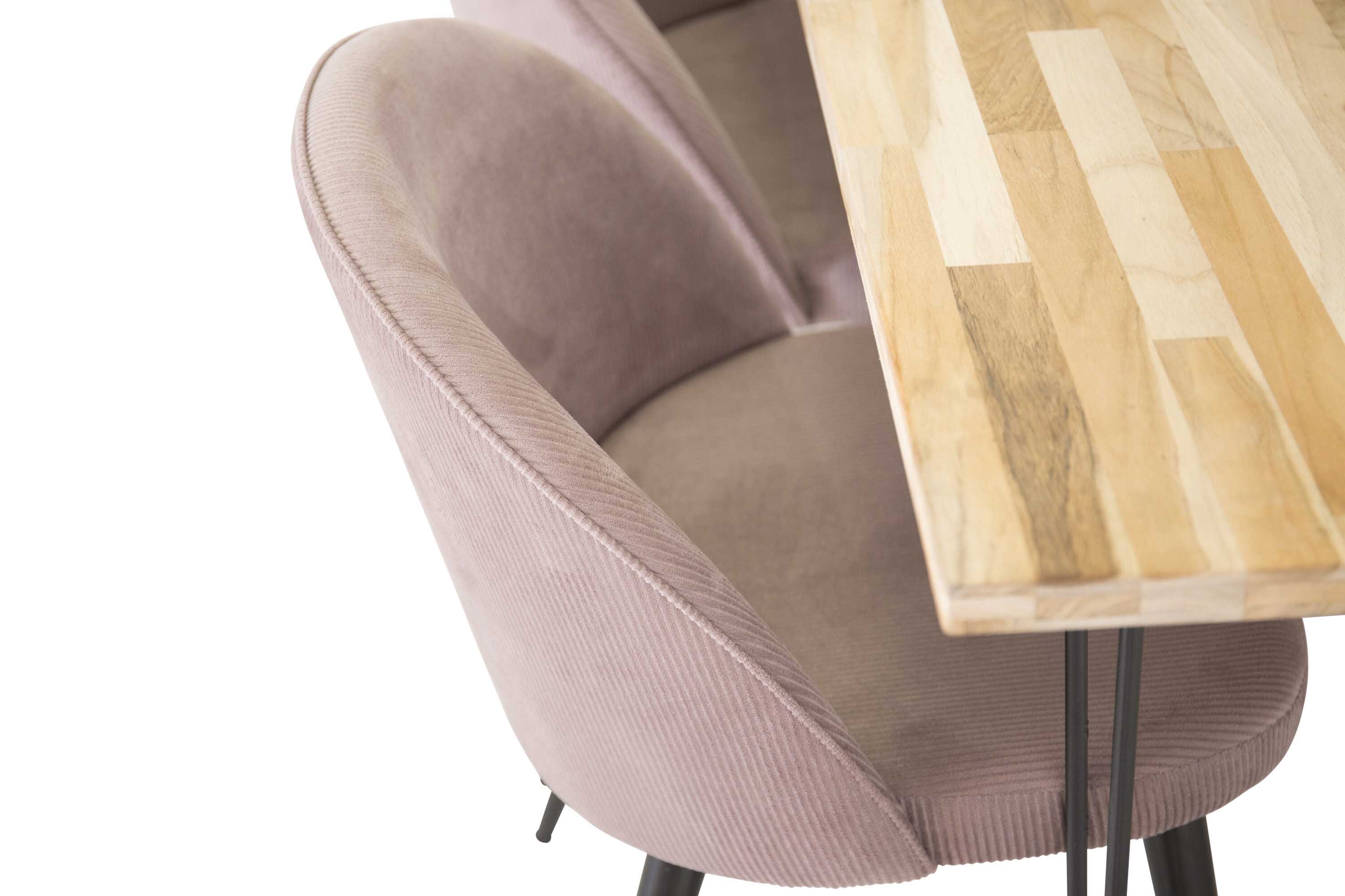 Venture Design Bali & Velvet matgrupp Natur/svart 6 st stolar & bord 200 x 90 cm