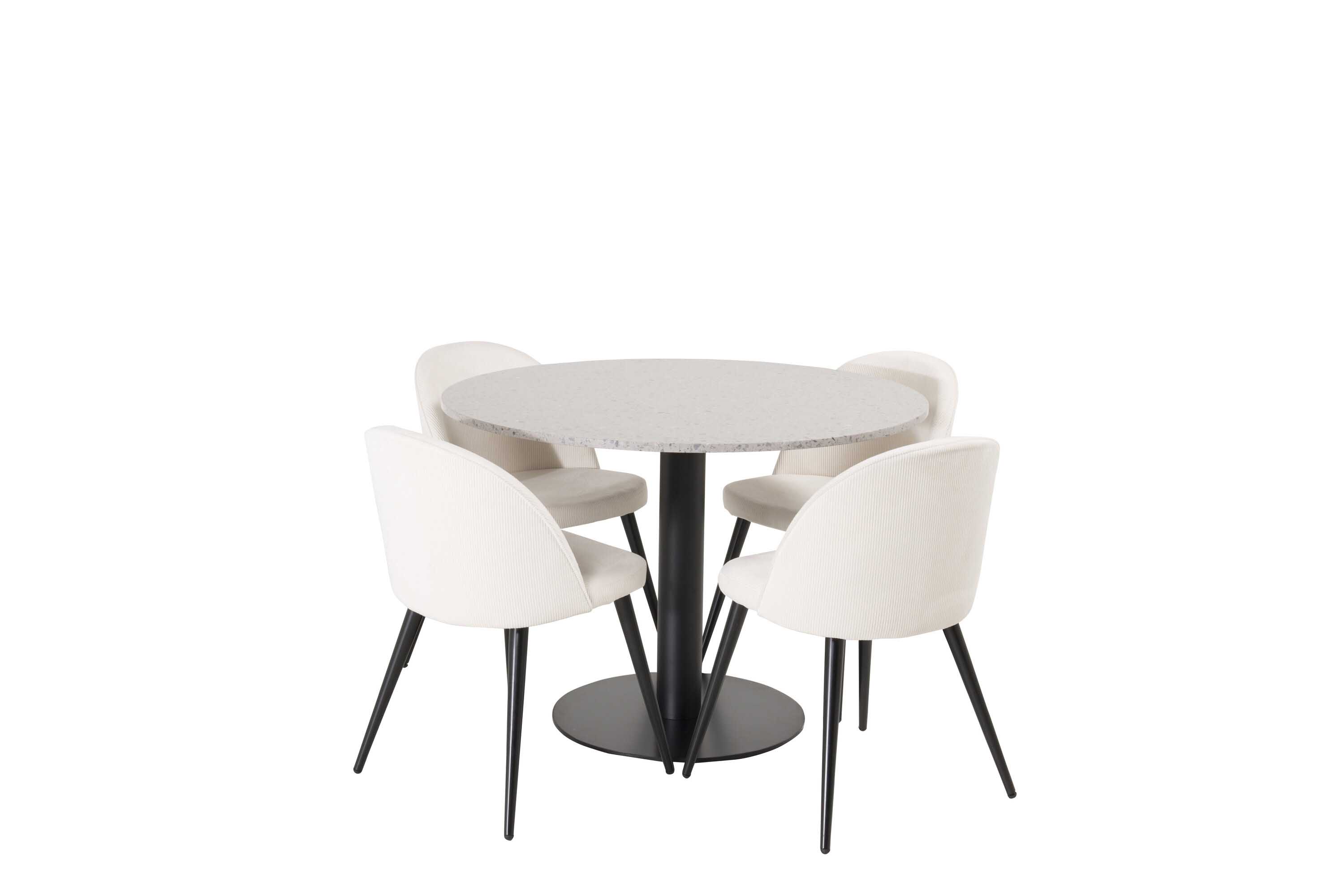Venture Design Razzia & Velvet matgrupp Grå/beige 4 st stolar & bord 106 cm