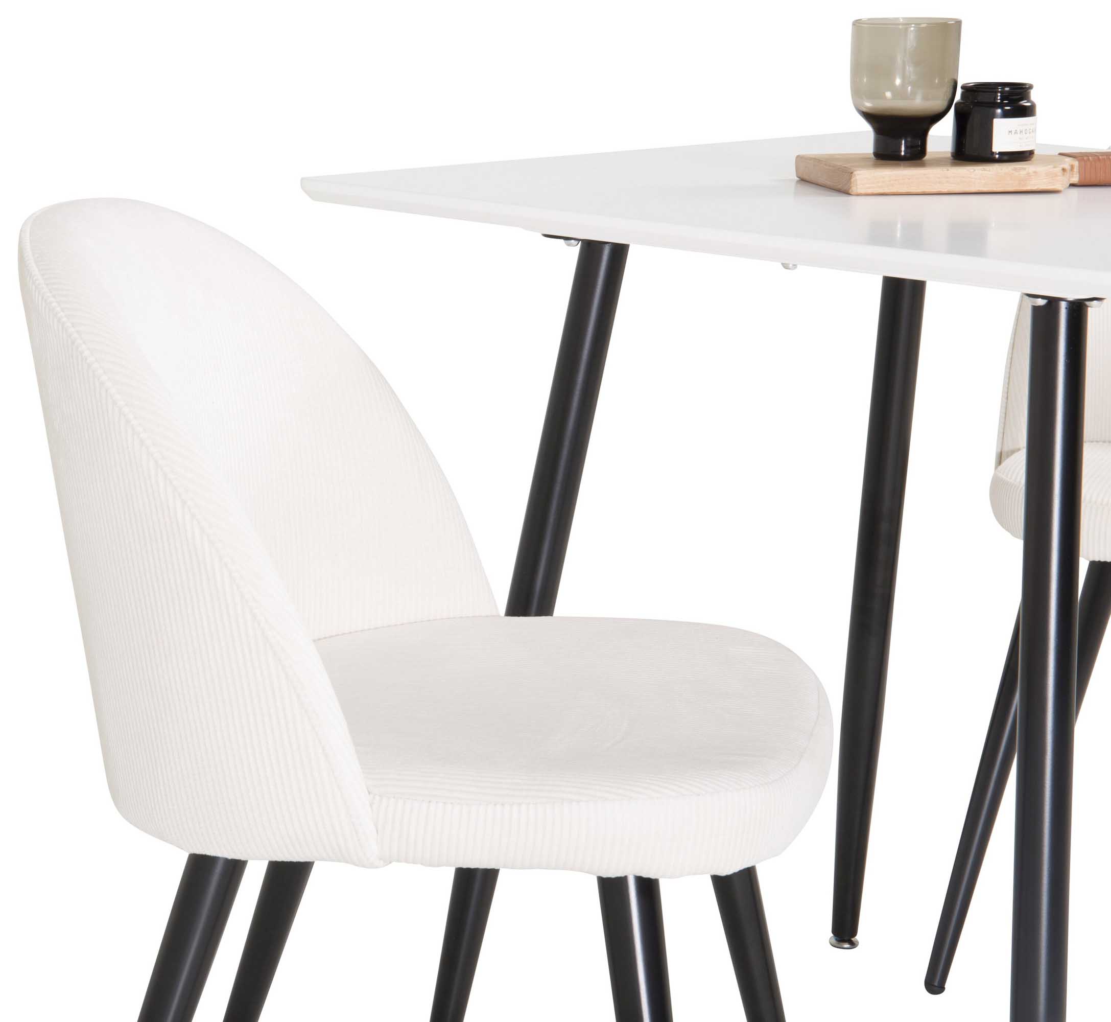 Venture Design Polar & Velvet matgrupp Vit/beige 2 st stolar & bord 75 x 75 cm