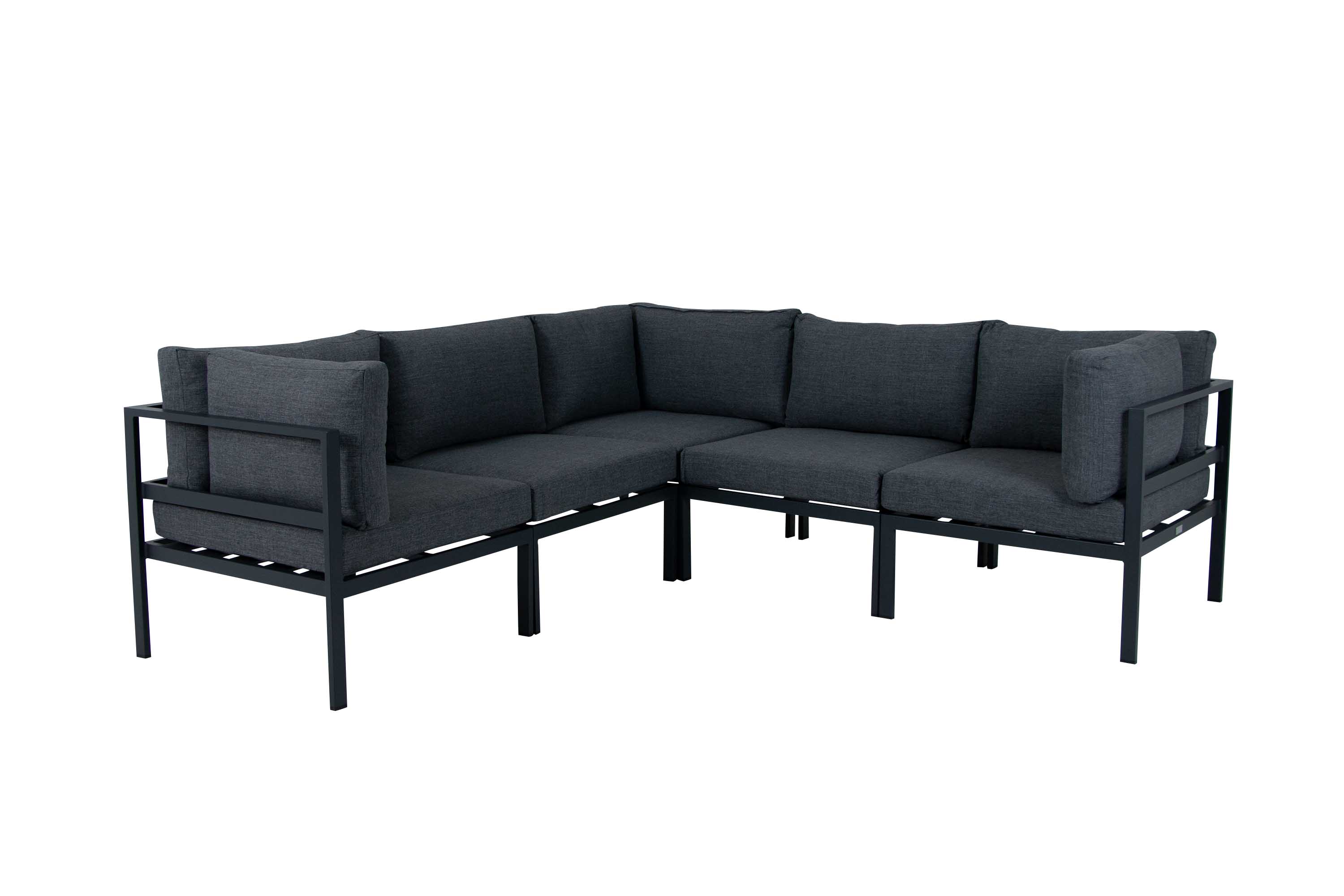 Venture Design Copacabana soffgrupp Svart med grå dyna 3 hörn & 2 mitt